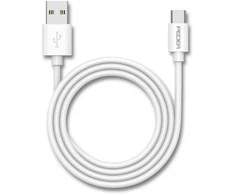 PEDEA Daten- und Schnellladekabel USB-A/USB-C baltas, 1 Meter Länge, 480 Mbit/s Übertragungsrate