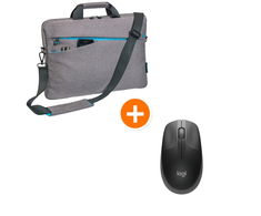 PEDEA nešiojamasis kompiuteris Tasche 15,6" + Logitech M190 Wireless Maus , grau