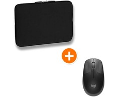 PEDEA Notebook-Sleeve Trend + Logitech M190 Wireless Maus bis 43,9 cm