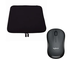 Pedea Sleeve "Trend" 17,3" + Logitech M220 Silent, kabellos bis 43,9 cm