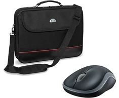 Pedea "Trendline" 15,6", juodas + Logitech M185, kabellos, grau [juodas/raudona], Wasserabweisendes Nylon, Gepolsterter Rahmen