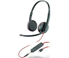 Hewlett Packard (HP) HP „Poly Blackwire 3225“ stereo USB-C ausinės + 3,5 mm kištukas + USB-C/A adapteris (didmeninė prekyba) (209747-201/209751-201)