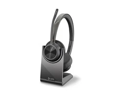 „Poly Plantronics Voyager 4320 UC Bluetooth“ ausinės, binauralinis, nano raktas su USB-A jungtimi, įkrovimo stotelė