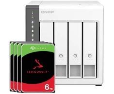 Serveris QNAP Systems TS-433-4G 24TB Seagate IronWolf NAS paketas su 4x 6TB Seagate IronWolf 3,5 colio SATA kietuoju disku