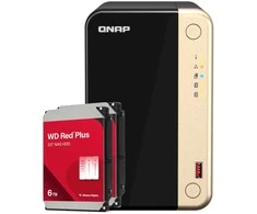 Serveris QNAP TS-264-8G 12TB WD Raudona Plus NAS rinkinys NAS su 2x 6TB WD Raudona Plus 3,5 colio SATA kietuoju disku