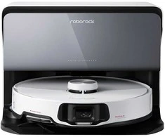 Roborock S8 MaxV Ultra dulkių siurblys - robotas su pajungimu prie vandentiekio ir kanalizacijos, Baltos spalvos