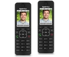Šakotuvas 2 vnt. FRITZ!Fon C6 DECT telefonų, juodų [spalvotas ekranas 180 ppi, apšviesta klaviatūra]