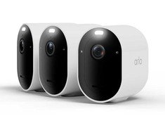 Šakotuvas Arlo Pro 6 2K+ Überwachungskamera Weiß 3er Set 4MP (2560x1440), WLAN, Akku, IP65 Wetterfest, 160° Weitwinkel, Farbnachtsicht