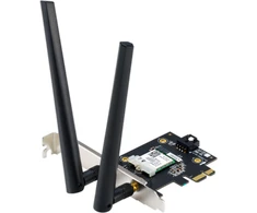 Šakotuvas ASUS PCE-AX1800 WiFi-6+Bluetooth PCIe kortelė AX1800 dviejų dažnių, PCI Express, 2 išorinės antenos