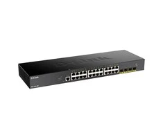 Šakotuvas D-LINK 28-Port Smart Managed PoE+ Gigabit Switch 4x 10G dlink žalias 3.0 24x 10/100/1000Mbit/s TP RJ-45 PoE prievadas 802.3at