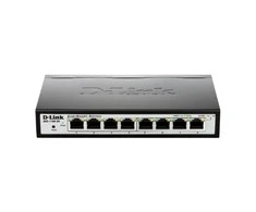 Šakotuvas D-LINK 8-Port Layer2 PoE Smart Gigabit Switch 8x 10/100/1000Mbps TP RJ-45 PoE prievadas 802.3af/at Power-over-Ethernet iki 30 vatų