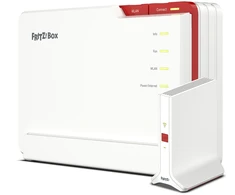 Šakotuvas FRITZ!Box 5690 Pro + FRITZ!Repeater 3000 AX Bundle mit WiFi 7 Maršrutizatorius und WiFi 6 Repeater