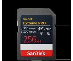 „SanDisk Extreme PRO 256GB SDXC“ atminties kortelė, 300 MB/s skaitymo ir rašymo greitis, 8K, V90, UHS-II