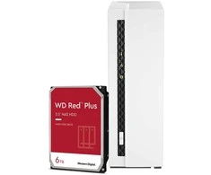 Serveris QNAP TS-133 6TB WD Raudona Plus NAS rinkinys NAS su įsk. 1x 6 TB WD Raudona Plus 3,5 colio SATA kietasis diskas