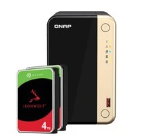 Serveris QNAP TS-264-8G 8TB Seagate IronWolf NAS paketas su 2x 4TB Seagate IronWolf 3,5 colio SATA kietuoju disku