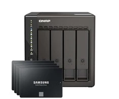 Serveris QNAP TS-453E-8G 4TB 870 EVO SSD rinkinys NAS įsk. 4x 1TB 870 EVO 2.5 col. SATA SSD