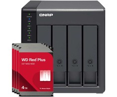 QNAP TR-004 16TB WD Raudona Plus NAS-Bundle NAS Erweiterungsgehäuse inkl. 4x 4TB WD Raudona Plus 3.5 col. SATA HDD
