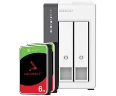 Serveris QNAP TS-216G 12TB Seagate IronWolf NAS rinkinys NAS, įskaitant 2x 6TB Seagate IronWolf 3,5 colio SATA kietąjį diską