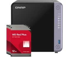 Serveris QNAP TS-432X-4G 48TB WD Raudona Plus NAS rinkinys – NAS su 4 x 12TB WD Raudona Plus 3,5 colio SATA kietaisiais diskais