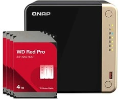 Serveris QNAP TS-464-8G 16TB WD Raudona Pro HDD NAS-Bundle NAS inkl. 4x 4TB WD Raudona Pro HDD 3.5 col. SATA