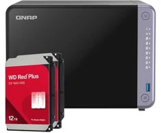 Serveris QNAP TS-632X-4G 24TB WD Raudona Plus NAS-Bundle NAS inkl. 2x 12TB WD Raudona Plus 3.5 col. SATA HDD