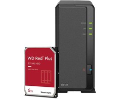Serveris Synology DS124 6TB WD Raudona Plus NAS-Bundle NAS inkl. 1x 6TB WD Raudona Plus 3.5 col. SATA HDD
