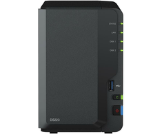 Serveris Synology DiskStation DS223 NAS 2-Bay 0/2 2,5"/3,5" SATA HDD/SSD, 1x Gigabit LAN, 3x USB 3.0, 2GB RAM