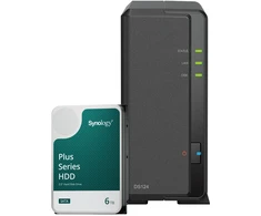 Serveris Synology DS124 6TB Plus HDD NAS-Bundle NAS inkl. 1x 6TB Synology Plus 3.5 col. SATA HDD