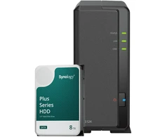 Serveris Synology DS124 8TB Plus HDD NAS-Bundle NAS inkl. 1x 8TB Synology Plus 3.5 col. SATA HDD