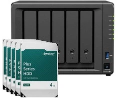 Serveris „Synology DS1525+ 20TB Plus HDD NAS“ rinkinys, NAS su 5 x 4 TB „Synology Plus“ 3,5 colio SATA kietaisiais diskais