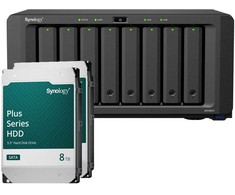 „Synology DS1825+ 16TB Plus HDD NAS“ rinkinys, įskaitant 2 x 8 TB „Synology Plus“ 3,5 colio SATA kietuosius diskus