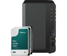 Serveris Synology DS223 12TB Plus HDD NAS-Bundle NAS inkl. 2x 6TB Synology Plus HDD 3.5 col. SATA