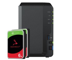Serveris Synology DS223 12TB Seagate IronWolf NAS rinkinys NAS, įskaitant 2x 6TB Seagate IronWolf 3,5 colio SATA kietąjį diską
