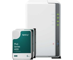 Serveris „Synology DS223j“ 12 TB „Synology Plus“ HDD NAS rinkinys NAS, įskaitant 2 x 6 TB „Synology Plus“ 3,5 colio SATA kietąjį diską