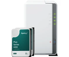 Serveris Synology DS223j 16TB Plus HDD NAS-Bundle NAS inkl. 2x 8TB Synology Plus 3.5 col. SATA HDD