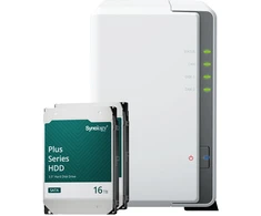 Serveris Synology DS223j 32TB Plus HDD NAS-Bundle NAS inkl. 2x 16TB Synology Plus 3.5 col. SATA HDD