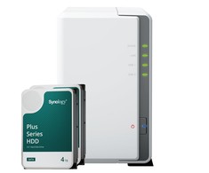Serveris „Synology DS223j“ 8 TB „Synology Plus“ HDD NAS rinkinys NAS, įskaitant 2 x 4 TB „Synology Plus“ 3,5 colio SATA kietąjį diską