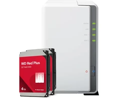 Serveris Synology DS223j 8TB WD Raudona Plus NAS rinkinys NAS, įskaitant 2x 4TB WD Raudona Plus 3,5 colio SATA kietąjį diską