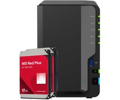 Serveris Synology DS225+ 24TB WD Raudona Plus NAS-Bundle NAS inkl. 2x 12TB WD Raudona Plus 3.5 col. SATA HDD