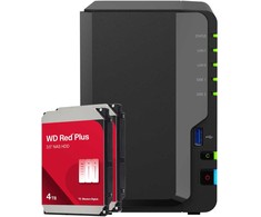 Serveris Synology DS225+ 8TB WD Raudona Plus NAS-Bundle NAS inkl. 2x 4TB WD Raudona Plus 3.5 col. SATA HDD