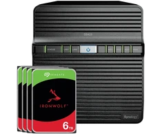 Serveris Synology DS423 24TB IronWolf NAS paketas NAS su 4x 6TB IronWolf 3,5 colio SATA kietuoju disku
