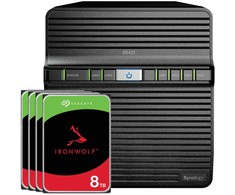 Serveris Synology DS423 32TB IronWolf NAS paketas NAS su 4x 8TB IronWolf 3,5 colio SATA kietuoju disku