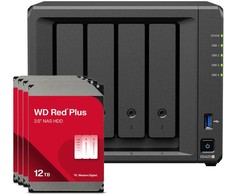 Serveris Synology DS425+ 48TB WD Raudona Plus NAS-Bundle NAS inkl. 4x 12TB WD Raudona Plus 3.5 col. SATA HDD