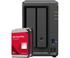 Serveris „Synology DS725+“ 8 TB „WD Raudona Plus“ NAS rinkinys – NAS, įskaitant 2 x 4 TB „WD Raudona Plus“ 3,5 colio SATA kietuosius diskus