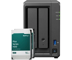 Serveris Synology DS725neo+ 32TB Plus HDD NAS rinkinys, NAS su 2x 16TB Synology Plus HDD 3,5 colio SATA