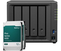 Serveris „Synology DS925+“ 24 TB „Plus“ HDD NAS rinkinys, įskaitant 2 x 12 TB „Synology Plus“ 3,5 colio SATA kietuosius diskus