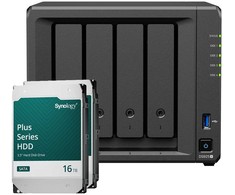 Serveris „Synology DS925+ 32TB Plus HDD NAS“ rinkinys, įskaitant 2 x 16 TB „Synology Plus“ 3,5 colio SATA kietuosius diskus
