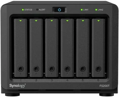 Serveris „SYNOLOGY FS200T“ 6 lizdų „Flashstation“ su „Intel Celeron J4125“, 4 GB DDR4, be ECC, 2 x USB 3.2 Gen 1 prievadais