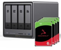 Serveris UGREEN DXP4800 Plus 24TB Seagate IronWolf NAS paketas su 4x 6TB Seagate IronWolf 3,5 colio SATA kietuoju disku