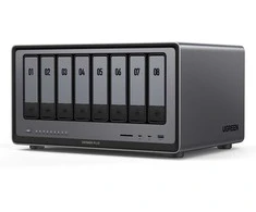 Serveris „UGREEN NASync DXP8800 Plus“ 8 skyrių NAS 0/8 SATA + 0/2 M.2 SSD, 2x 10GbE, 8 GB RAM